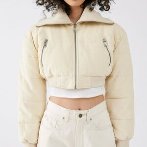 Urban Outfitters Lily Corduroy Cropped Puffer Jacket